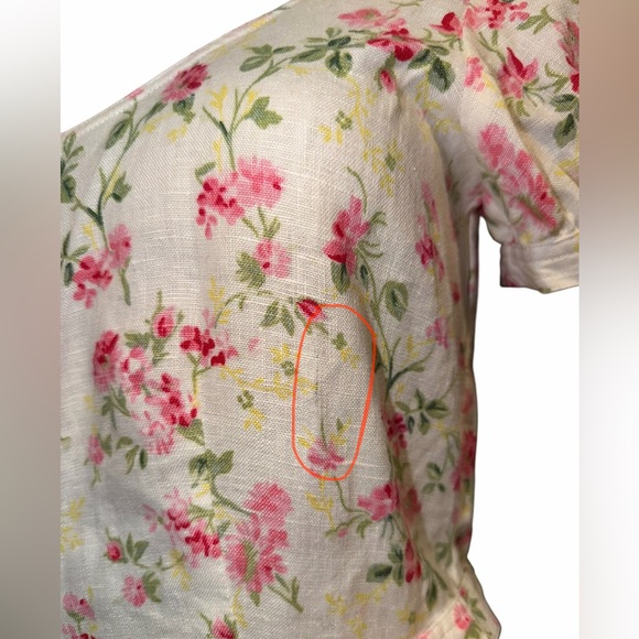 NWT POLO Ralph Lauren Linen Floral Sweet Pea Garden Party Midi Dress Size 12